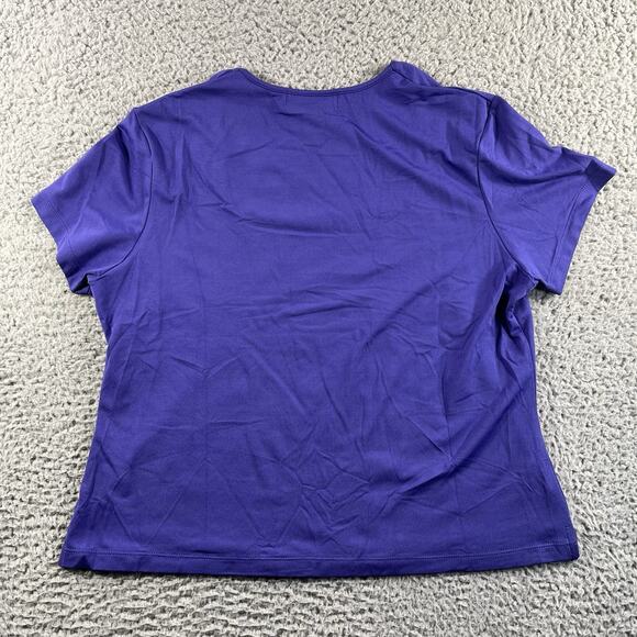 Marsh Landing Square Neck Top Womens XL Purple Nylon Shirt Stretch Y2K - Picture 5 of 5